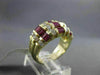 ESTATE 3.35CT ROUND DIAMOND & AAA BAGUETTE RUBY 14KT YELLOW GOLD ENGAGEMENT RING