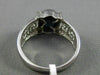 ESTATE 1.39CT DIAMOND & AAA SAPPHIRE 14K WHITE GOLD 3D GREEK KEY ENGAGEMENT RING
