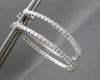 ESTATE LARGE .68CT DIAMOND 14KT WHITE GOLD 3D DOUBLE SIDED HOOP EARRINGS #19695