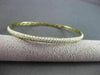 ESTATE 1.71CT DIAMOND 14KT YELLOW GOLD 3mm CLASSIC THREE ROW PAVE BANGLE F/G VS