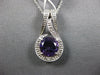 1.80CT DIAMOND & AAA AMETHYST 14KT WHITE GOLD 3D ROUND FILIGREE FLOATING PENDANT