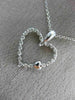 ESTATE .20CT DIAMOND 14K WHITE GOLD 3D CLASSIC OPEN HEART JOURNEY PENDANT #21282