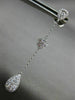 ESTATE 1.19CT DIAMOND 18K WHITE GOLD SOLITAIRE TEAR DROP FLOWER HANGING EARRINGS