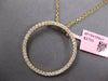 LARGE .84CT DIAMOND 14K YELLOW GOLD CLASSIC CIRCLE OF LIFE LOVE FLOATING PENDANT