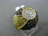 ESTATE LARGE 2.26CT MULTI COLOR DIAMOND 14KT YELLOW GOLD RAINBOW UMBRELLA RING