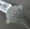 ESTATE WIDE .62CT DIAMOND 14KT WHITE GOLD 3D CLUSTER DOUBLE HALO FRIENDSHIP RING