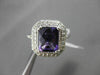 ESTATE LARGE 4.96CTW DIAMOND & AAA AMETHYST 14KT WHITE GOLD 3D HALO FUN RING