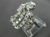ANTIQUE LARGE 2.85CT OLD MINE ROUND DIAMOND 14KT WHITE GOLD FILIGREE RING #21231