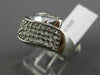 ESTATE WIDE .75CT DIAMOND 14KT WHITE GOLD 3D CRISS CROSS ZIG ZAG MULTI ROW RING