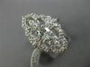 ESTATE LARGE 1.08CT DIAMOND 14KT WHITE GOLD 3D OPEN FILIGREE LEAF FLOWER RING