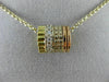 ESTATE .36CT DIAMOND 18KT TRI COLOR 3D CLASSIC MULTI BARREL FLOATING PENDANT