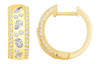 .45CT DIAMOND 14K YELLOW GOLD 3D MULTI SHAPE ETOILE HUGGIE HOOP HANGING EARRINGS