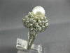 ANTIQUE LARGE 1.25CT DIAMOND & AAA SOUTH SEA PEARL 14KT WHITE GOLD 3D RING #848