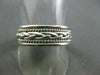 ESTATE WIDE 14KT WHITE GOLD FILIGREE ROPE DESIGN MENS WEDDING RING UNIQUE! #2439