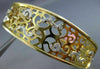 ESTATE WIDE .65CT DIAMOND 14K YELLOW GOLD 3D FILIGREE GRADUATING BANGLE BRACELET
