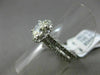 ESTATE 1.42CT ROUND & OVAL DIAMOND 14K WHITE GOLD 3D ENGAGEMENT WEDDING RING SET