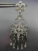 ESTATE LARGE 1.21CT DIAMOND 14KT WHITE GOLD CHANDELIER FLOWER HANGING EARRINGS