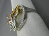 ESTATE .93CT DIAMOND 14KT WHITE YELLOW & ROSE GOLD 3D CIRCLE BUTTERFLY FUN RING