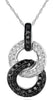 .36CT WHITE & BLACK DIAMOND 14KT WHITE GOLD 3D CIRCLE OF LIFE LOVE KNOT PENDANT