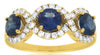 2.10CT DIAMOND & AAA SAPPHIRE 14KT YELLOW GOLD ROUND INFINITY 3 STONE LOVE RING