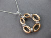 0.35CT DIAMOND 14K WHITE & ROSE GOLD 3D FLOWER MULTI OVAL FLOATING PENDANT #27903