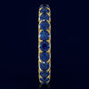 2.53CT AAA SAPPHIRE 14KT YELLOW GOLD CLASSIC SHARED PRONG ETERNITY FUN LOVE RING