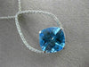 ESTATE X LARGE 8.41CT DIAMOND & AAA BLUE TOPAZ 14KT WHITE GOLD FLOATING PENDANT