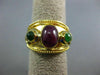 ESTATE WIDE 1.70CT AAA RUBY & EMERALD 14KT YELLOW GOLD 3D FILIGREE RING #25122