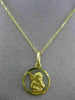 ESTATE 14KT YELLOW GOLD CIRCULAR 3D HANDCRAFTED ANGEL PENDANT & CHAIN #25016