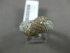 ESTATE WIDE 1.57CT DIAMOND 14KT WHITE & ROSE GOLD 3D PAVE CRISS CROSS LOVE RING