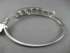 ESTATE .20CT DIAMOND 14K WHITE GOLD CLASSIC MULTI CLUSTER FLOWER BANGLE BRACELET