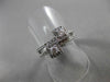 ANTIQUE WIDE .60CT ROUND DIAMOND 14KT WHITE GOLD SQUARE DOUBLE HALO RING #19430