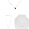 .89CT DIAMOND & AAA SAPPHIRE 14KT YELLOW GOLD PEAR SHAPE & EMERALD CUT NECKLACE