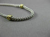 ESTATE LONG 14KT WHITE & YELLOW GOLD ITALIAN BEAD BY THE YARD NECKLACE #22905