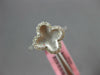ESTATE .20CT DIAMOND 14K WHITE GOLD 4 LEAF CLOVER FLOWER MATTE & SHINY LOVE RING