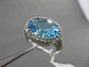 ESTATE 7.33CTW DIAMOND & AAA BLUE TOPAZ 14K WHITE GOLD FILIGREE HALO OVAL RING
