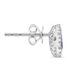 1.03CT DIAMOND AAA SAPPHIRE 14K WHITE GOLD PEAR SHAPE & ROUND HALO STUD EARRINGS