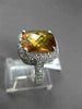 ESTATE LARGE 4.37CTW DIAMOND & EXTRA FACET CITRINE 14KT WHITE GOLD 3D HALO RING