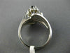 ESTATE WIDE .96CT DIAMOND & SAPPHIRE 14KT WHITE GOLD OVAL FLOWER ENGAGEMENT RING