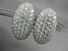 ESTATE LARGE 7.07CTW DIAMOND 18KT WHITE GOLD OVAL FILIGREE PAVE CLIP ON EARRINGS