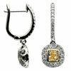 ESTATE 1.38CT WHITE & FANCY YELLOW DIAMOND 18KT 2 TONE GOLD 3D HANGING EARRINGS
