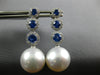 1.87CT DIAMOND & AAA SAPPHIRE & PEARL 18KT WHITE GOLD JOURNEY HANGING EARRINGS