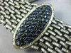 ESTATE EXTRA LARGE 35.47CT DIAMOND & AAA SAPPHIRE 18K BLACK GOLD TENNIS BRACELET