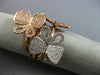 ESTATE LARGE .74CT WHITE & PINK DIAMOND 18KT WHITE & ROSE GOLD 3D BUTTERFLY RING