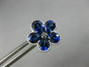 ESTATE LARGE 3.98CT DIAMOND & AAA SAPPHIRE 18KT WHITE GOLD FLOWER STUD EARRINGS
