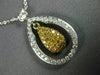 ESTATE .84CT WHITE & FANCY YELLOW DIAMOND 18KT TWO TONE GOLD TEAR DROP NECKLACE