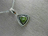 ESTATE .90CT DIAMOND & AAA PERIDOT 14K WHITE GOLD TRILLION HALO FLOATING PENDANT