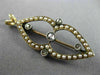 ANTIQUE .15CT ROSE CUT DIAMOND 14K TWO TONE GOLD PEARL PENDANT PIN BROOCH #25488