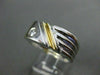 ESTATE WIDE .17CT DIAMOND SOLITAIRE SQUARE  14K W & Y GOLD MENS GYPSY RING #4676