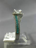 ESTATE 1.34CT DIAMOND & AAA PARAIBA 14K WHITE GOLD INFINITY HALO ENGAGEMENT RING